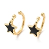 Star Enamel Cuff Earrings EJEW-G348-15G-02-1