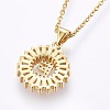 Brass Micro Pave Cubic Zirconia Initial Pendant Necklaces NJEW-H486-30G-E-2