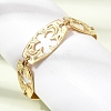 304 Stainless Steel Oval with Hollow Flower Link Chain Bracelets SA-CBAF6AD-08G-3