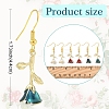 3 Pairs 3 Colors Brass Flower Dangle Earrings EJEW-YW00003-3