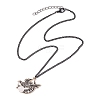 Alloy Enamel Black & White Pendant Necklaces NJEW-JN05121-04-4