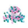 5 Colors Spray Painted & Baking Paint Crackle Glass Beads CCG-X0010-08-8mm-1
