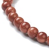 Synthetic Goldstone Beaded Stretch Bracelets BJEW-A117-A-15-3