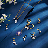 Alloy Enamel Spaceman Pendant Stitch Markers HJEW-AB00277-4