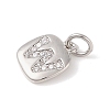 Rack Plating Brass Micro Pave CLear Cubic Zirconia Charms KK-E110-14P-W-2