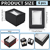 Paper Jewelry Watch Packing Boxes with PVC Window Lid and Pillow Inside CON-WH0089-259C-2