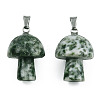Natural Green Spot Jasper Pendants X-G-N0325-10Q-2