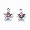 Platinum Plated Alloy Charms PALLOY-T073-06P-02-RS-1