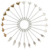 12Pcs 6 Style Tibetan Style Alloy Brooch Finding with Rack Plating Brass Pins JEWB-PH01258-1