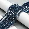 Opaque Solid Color Electroplate Glass Beads Strands GLAA-F029-P4mm-C09-4