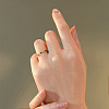 Natural Rainbow Tourmaline Round Beaded Finger Rings WGDC3AE-03-4