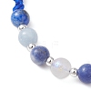 Natural White Moonstone & Lapis Lazuli & South Africa Sodalite & Dyed Quartz Round Beads Braided Bead Bracelets for Women BJEW-JB12917-06-3