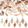 100Pcs 10 Styles Natural Shell Pendants PALLOY-AB00159-1