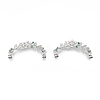 Brass Pave Clear & Green Cubic Zirconia Fold Over Clasps KK-N216-521-2