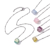 Electroplated Natural Quartz Beads Charm Necklaces NJEW-JN04789-1