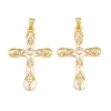 Brass Micro Pave Cubic Zirconia Pendants CU-CBAB3AD-11G-01-1