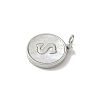 Brass Pave Natural Shell Flat Round with Letter Charms KK-Z115-13P-S-2
