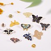9Pcs 9 Style Butterfly Alloy Enamel Brooches JEWB-SZ0001-12-3