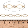 Handmade Brass Pave Clear Cubic Zirconia Oval Link Chains CHC-G027-02G-3