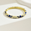 Fashionable Casual Retro Alloy Rhinestone Bangles with Enamel for Women QT6970-3-1