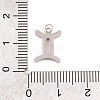 316 Stainless Steel Micro Pave Cubic Zirconia Pendants STAS-K284-01I-P-3