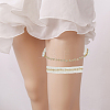 2Pcs Flower Pattern Polyester Lace Elastic Bridal Garters AJEW-WH0007-28-6