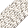 Electroplated Shell Pearl Beads Strands X-BSHE-K017-4mm-1