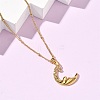 304 Stainless Steel Micro Pave Clear Cubic Zirconia Pendant Necklaces for Women NJEW-Z103-01G-01-2