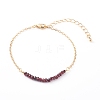 January Birthstone Natural Garnet Beaded Bracelets BJEW-JB06092-01-1