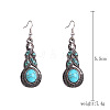 Bohemian Style Alloy Synthetic Turquoise Dangle Earrings FS-WG7654C-01-1