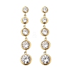 304 Stainless Steel Clear Cubic Zirconia Tassel Stud Earrings EJEW-Z094-01C-G-4