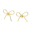 Bowknot Rack Plated Brass Stud Earrings for Women EJEW-Z051-10B-G-1