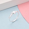 925 Sterling Silver Adjustable Finger Rings for Women STER-N016-141S-1