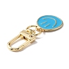Smiling Face Enamel Pendant Decorations KEYC-WH0036-08LG-01-3