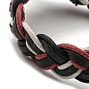 Adjustable PU Leather Braided Cord Bracelets with Waxed Cord BJEW-F468-02-3