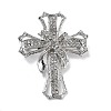 Cross Alloy Rhinestone Brooch Pins JEWB-Z034-06P-02-1