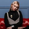 1Pc Flower Alloy Imitation Pearl Fringe Brooches JEWB-FH0002-30-5