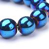 Non-magnetic Synthetic Hematite Beads Strands G-S096-8mm-7-2