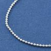 Adjustable Slider Brass Ball Chain Necklaces for Men Women NJEW-G160-13S-2