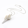 Electroplate Spiral Shell Pendant Necklaces and Dangle Earrings Jewelry Sets SJEW-JS01007-04-2
