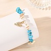 2Pcs 2 Colors Ocean Alloy Shrimp Charm Turtle Starfish Beads Bracelets BJEW-JB14190-3