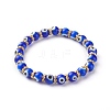 Handmade Evil Eye Lampwork Beaded Stretch Bracelets BJEW-JB06463-01-1