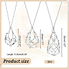 3Pcs 3 Style Brass Macrame Pouch Empty Stone Holder for Pendant Necklaces Making NJEW-AB00027-3