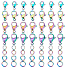 Unicraftale 40Pcs 4 Style Ion Plating(IP) Rainbow Color 304 Stainless Steel Lobster Claw Clasps STAS-UN0039-06-1