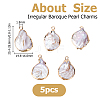 5Pcs Electroplated Natural Keshi Pearl Teardrop Pendants PEAR-HS0001-21-2