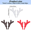 30 Pairs 3 Colors Plastic Snowman Hand Branch Antler AJEW-GF0012-64B-2