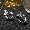 Real Platinum Plated Fashion Tin Alloy Stud Earrings EJEW-AA00057-29P-3