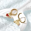 Heart Brass ABS Imitation Pearl Hoop Earrings EJEW-M077-18G-3