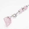 Rough Natural Rose Quartz Dowsing Pendulums PALLOY-JF00291-01-2