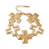304 Stainless Steel Textured Religion Cross Link Chain Bracelets SA-CBA3E4B-02G-4